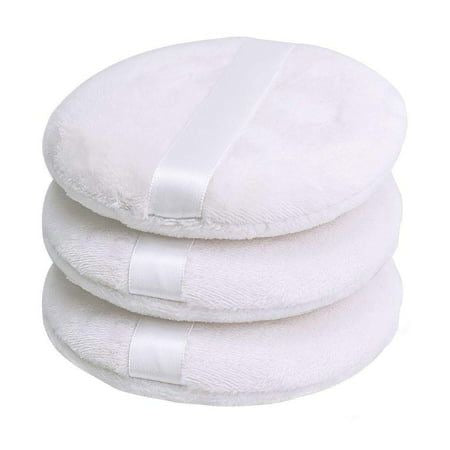 Round Powder Puff White Pack of 3