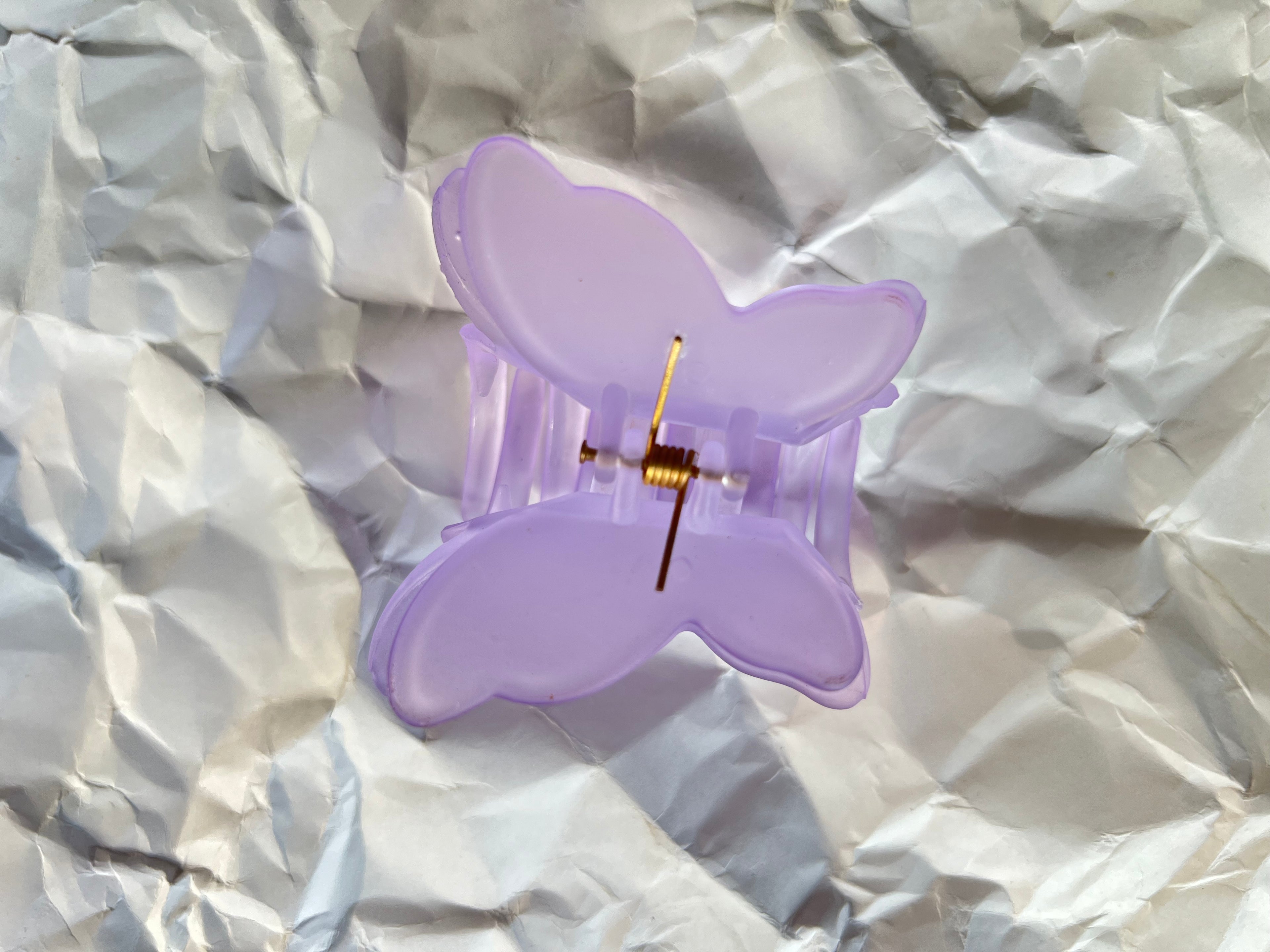 Large transparent matte butterfly hair clutches