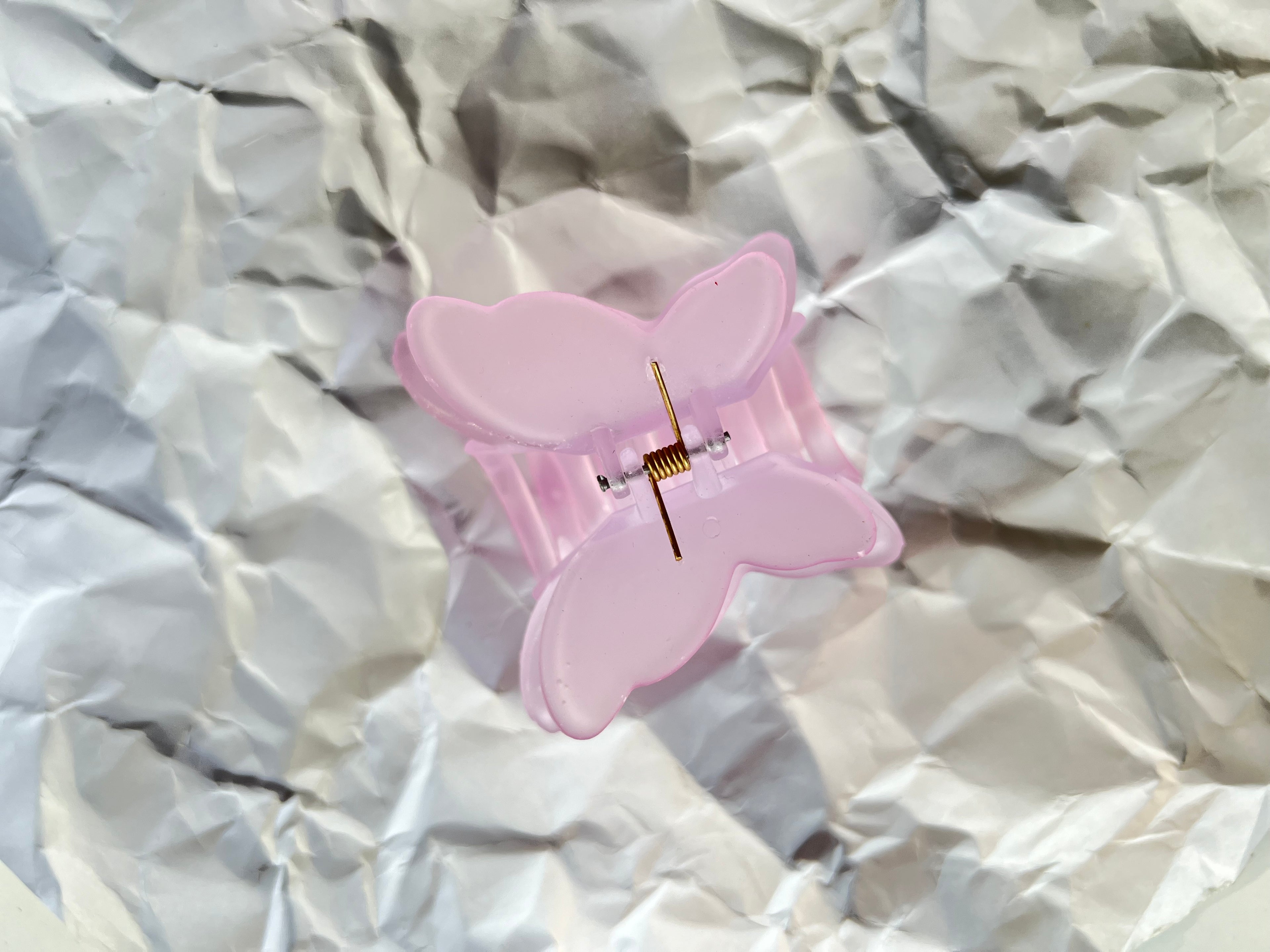 Large transparent matte butterfly hair clutches