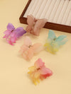 Large transparent matte Double Colored butterfly hair clutches