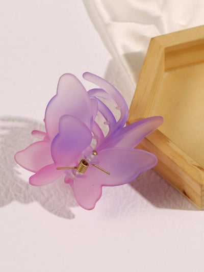 Large transparent matte Double Colored butterfly hair clutches