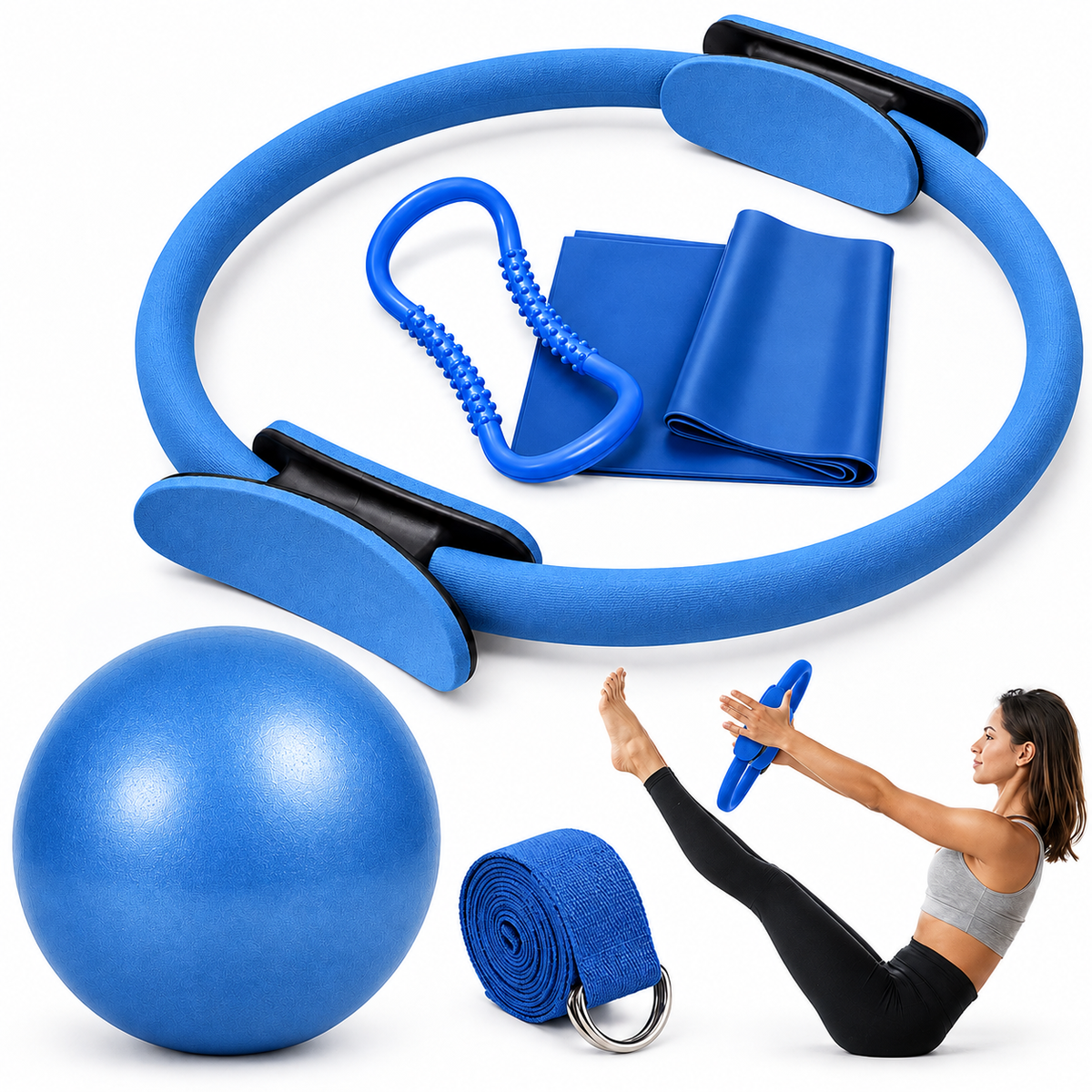 Pilates Essential Kit At-Home Pilates Kit for Women | Pilates Ring, Ball &amp; Resistance Bands Set