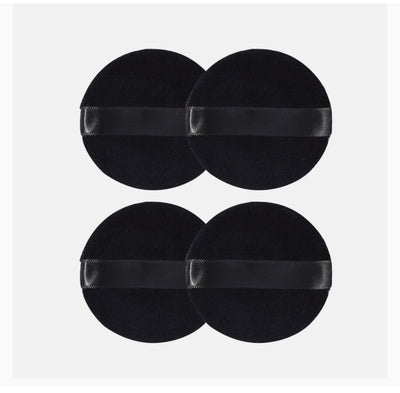 Round Powder Puff Black Set of 2