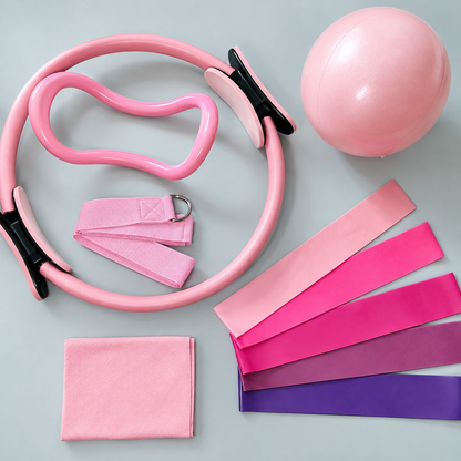 Pilates Essential Kit At-Home Pilates Kit for Women | Pilates Ring, Ball &amp; Resistance Bands Set