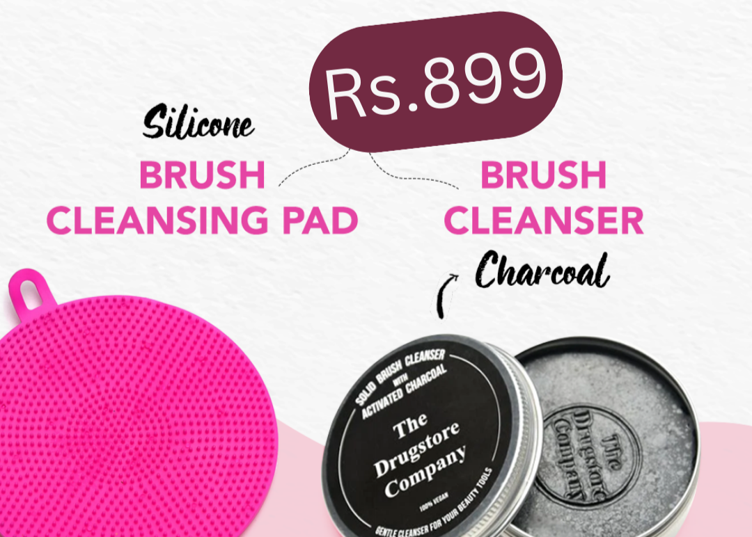 Exclusive Combo - SOLID CHARCOAL BRUSH CLEANSER + SILICONE BRUSH CLEANSING PAD