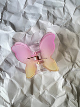 Large transparent matte Double Colored butterfly hair clutches