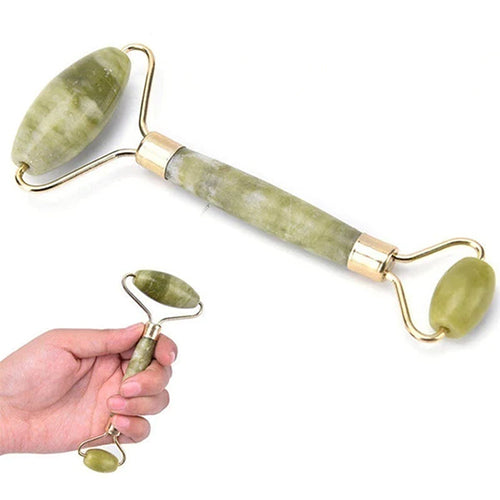 SMOOTH FACIAL ROLLER & MASSAGER NATURAL MASSAGE JADE STONE