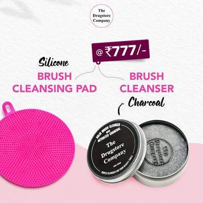 Exclusive Combo - SOLID CHARCOAL BRUSH CLEANSER + SILICONE BRUSH CLEANSING PAD