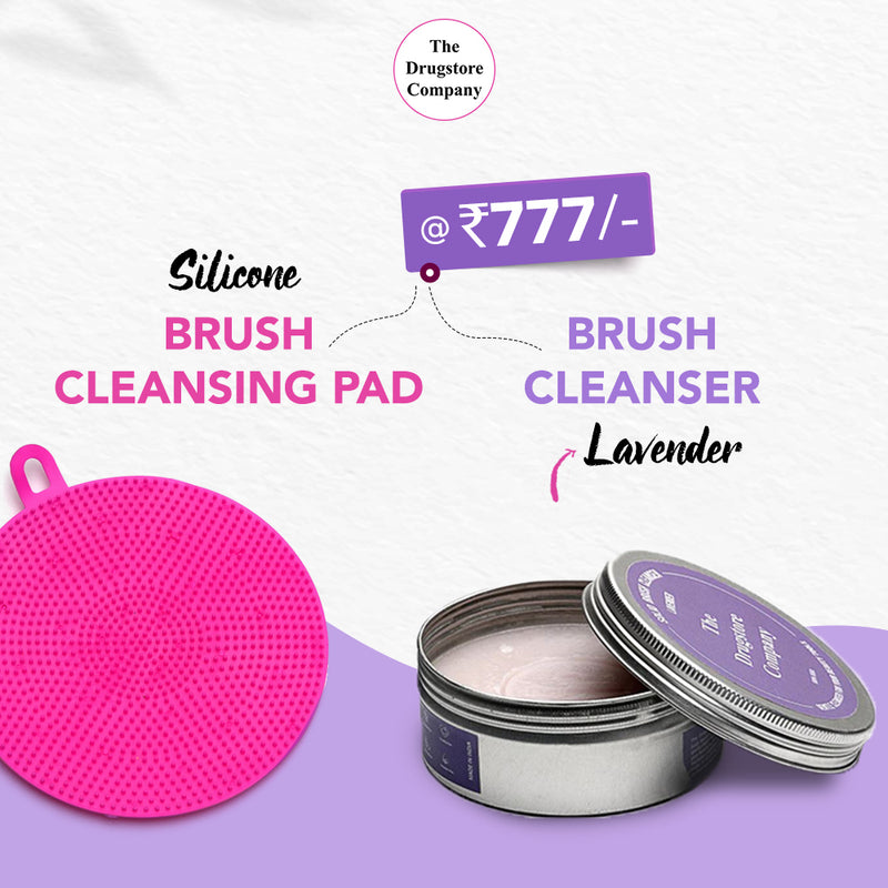 Exclusive Combo - Solid Brush Cleanser (Lavender) + Silicon Brush Cleansing Pad